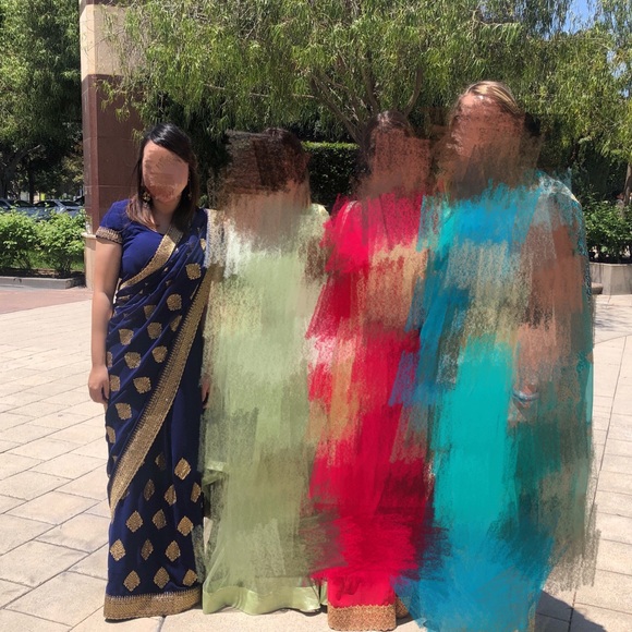 Saree Indian Wedding Traditional royal blue Sari - Picture 3 of 7